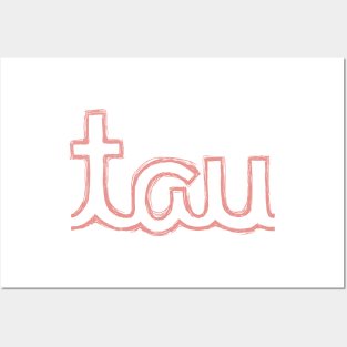 Tau Cursive Greek Letter Posters and Art